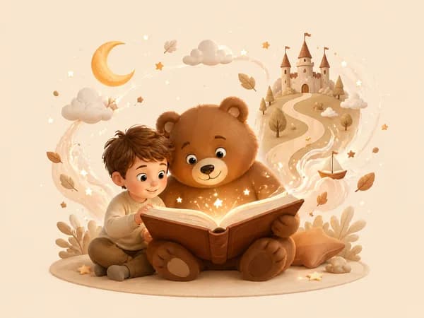 Медвежонок Тимошка читает сказку с ребёнком